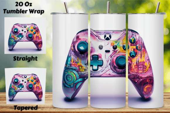 3D Video Gaming Tumbler & Controller Game Designs