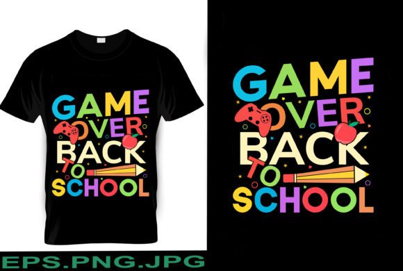 Game Over Back to School T-Shirt Design