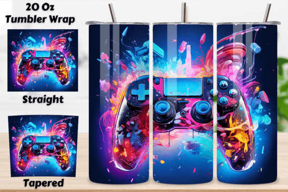 Gamer Tumbler Wrap PNG and 3D Game Tumbler Assets for Strategic Product Development