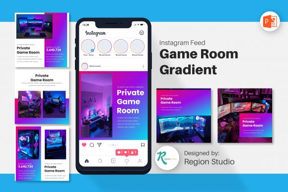 Instagram Feed - Game Room Gradient Template Guide
