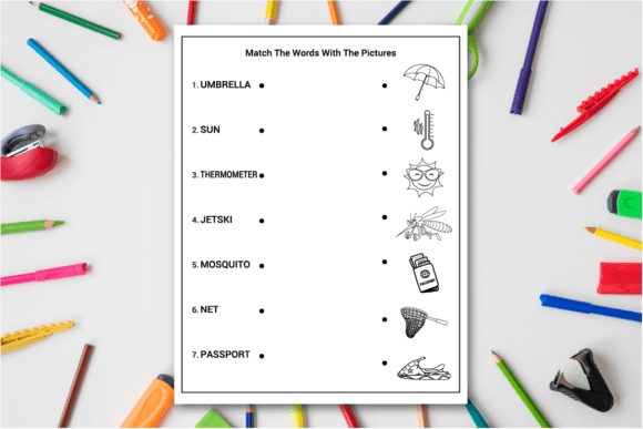 Matching Game Sheet Summer Vocabulary: Practical Uses for Learning and Engagement