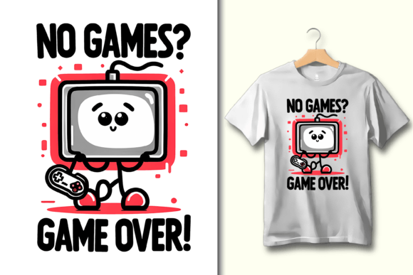 No Games, Game Over PNG Graphic Art: A Unique Design for Creative Projects