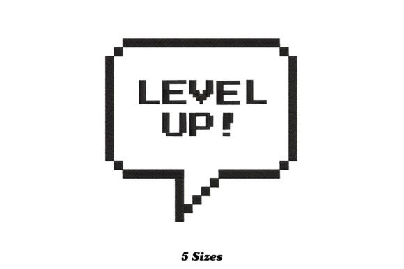 Video Game Level Up Embroidery Design: A Creative Touch for Fabrics